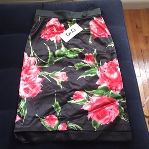 Dolce & Gabbana high waist rose pencil skirt